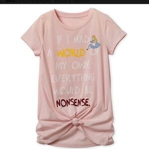 Disney Parks Alice nonsense pink t-shirt girls‎ XL